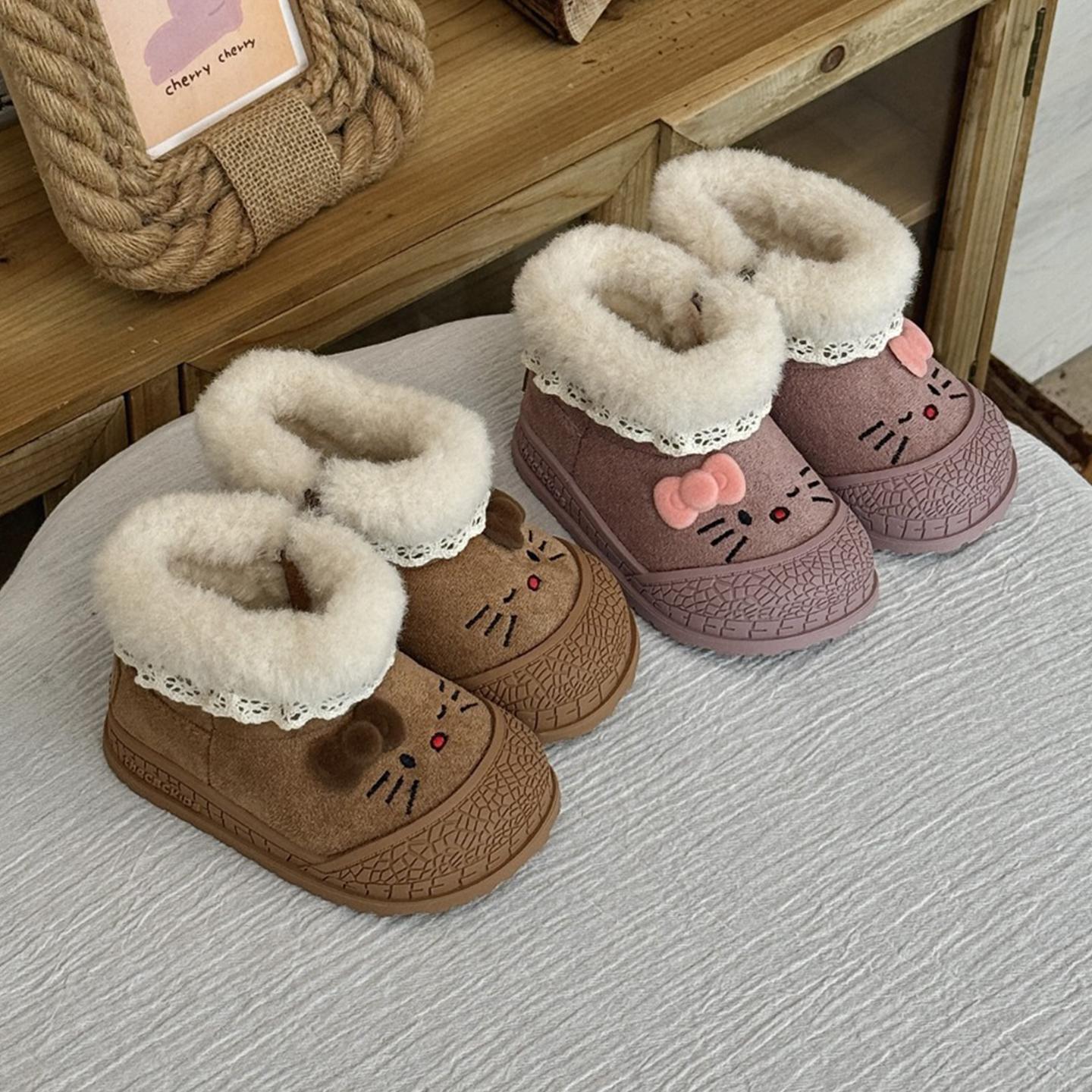 CBC儿童毛绒保暖棉靴短靴雪地靴