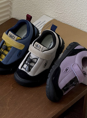 CBC 防踢免系带儿童运动鞋2026春季透气网面户外软底男女童登山鞋