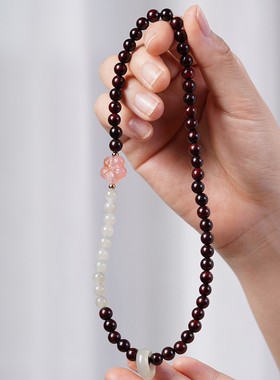 2026印度小叶紫檀diy国风手链多圈手串手工男女佛珠文玩手链红木