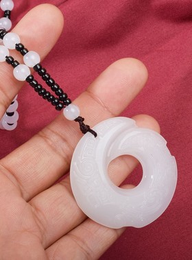 2026时来运转项坠挂件仿玉吊坠挂饰项链白绿黑挂坠毛衣链男女饰品