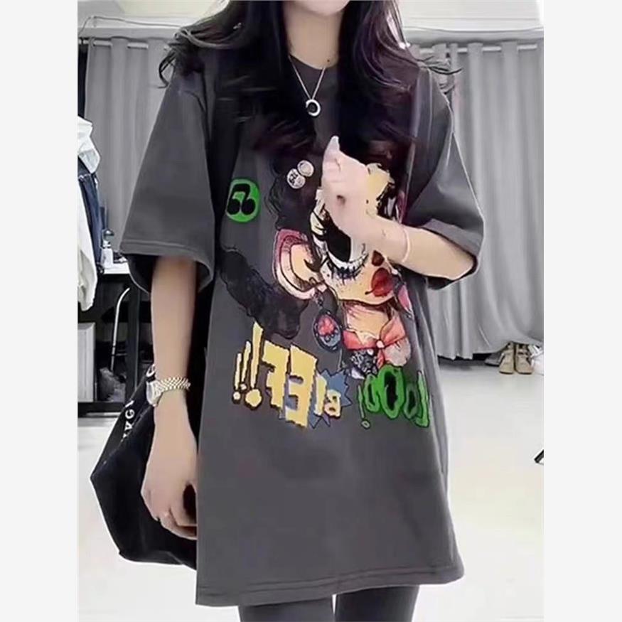 深灰色美式复古纯棉短袖t