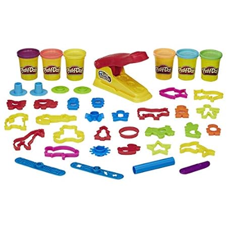 Play-Doh Fun Factory Deluxe Set， 6 Cans， 31 Tools， Kids A