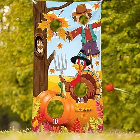 KatchOn， Bean Bag Toss Thanksgiving Games Banner - 54x30