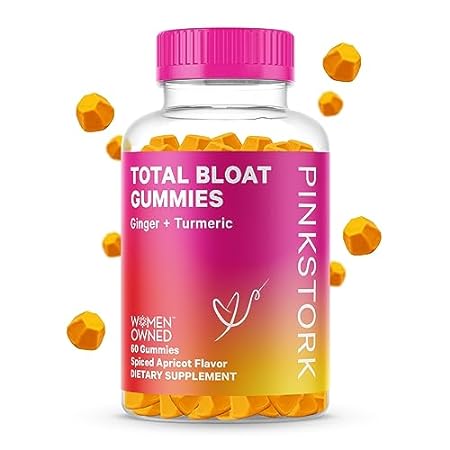 Pink Stork Bloat Gummies with Turmeric and Ginger for Dig
