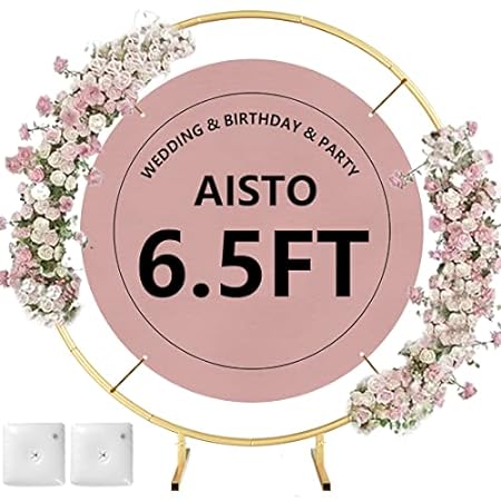 Aisto Round Backdrop Stand Arch Balloon Golden Metal Circ