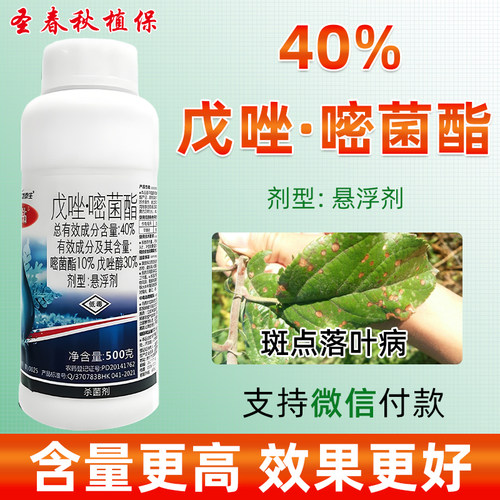 彩钻40%戊唑嘧菌酯叶斑病杀菌剂