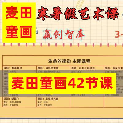 麦田童画暑假课程少儿美术课件42节ppt+营销方案+宣传设计文件