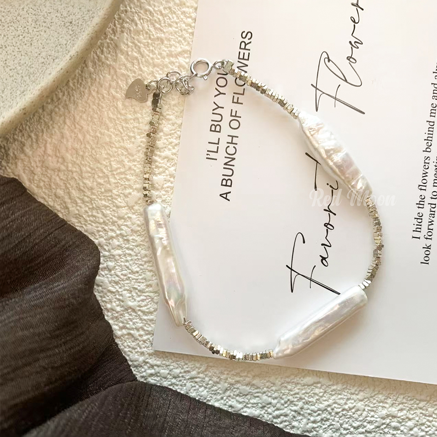 异形碎银子牙签珍珠手链轻奢个性