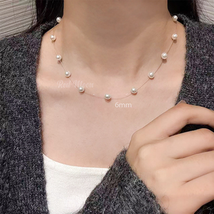 赵露思同款满天星项链珍珠项链女轻奢小众高级感气质韩系锁骨项链