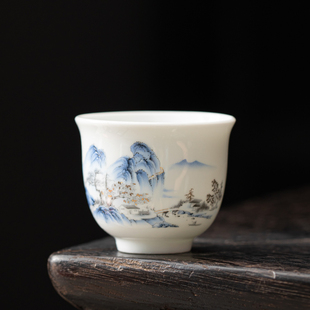 家用喝茶杯子功夫茶具铃铛杯品茗杯个人专用茶盏瓷杯 陶瓷茶杯中式
