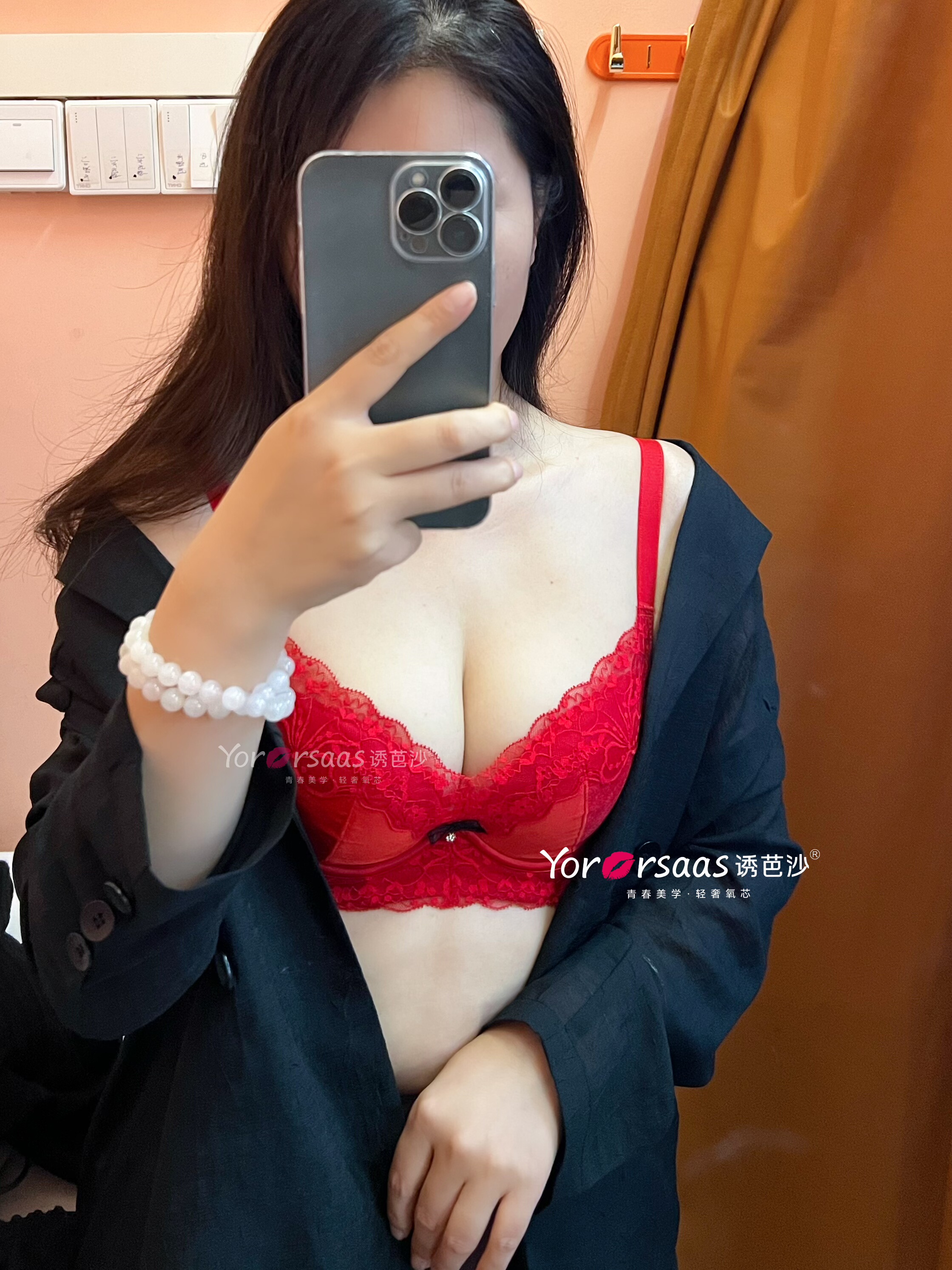 法式性感丝绒蕾丝边内衣女秋冬厚款小胸显大钢托防下垂文胸套装