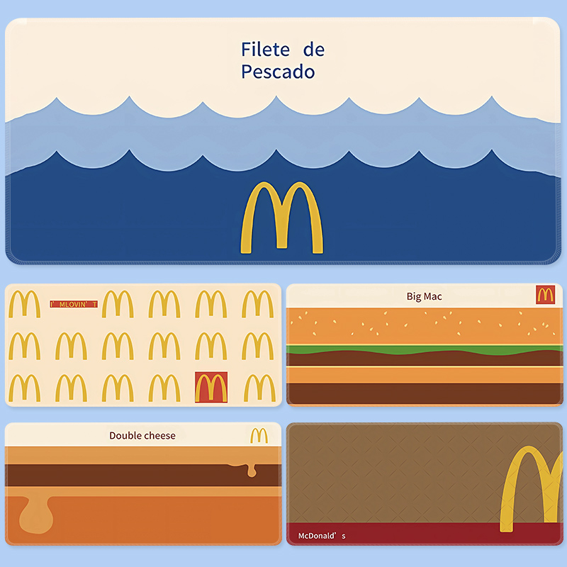 趣味麦当劳鼠标垫子超大防滑办公