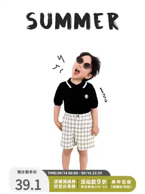 Young boy summer dress child Net Red little Daisy T-shirt Korean handsome polo shirt baby loose short sleeve shirt