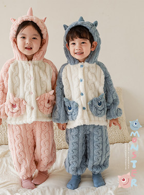 幼悠男童冬季加绒套装