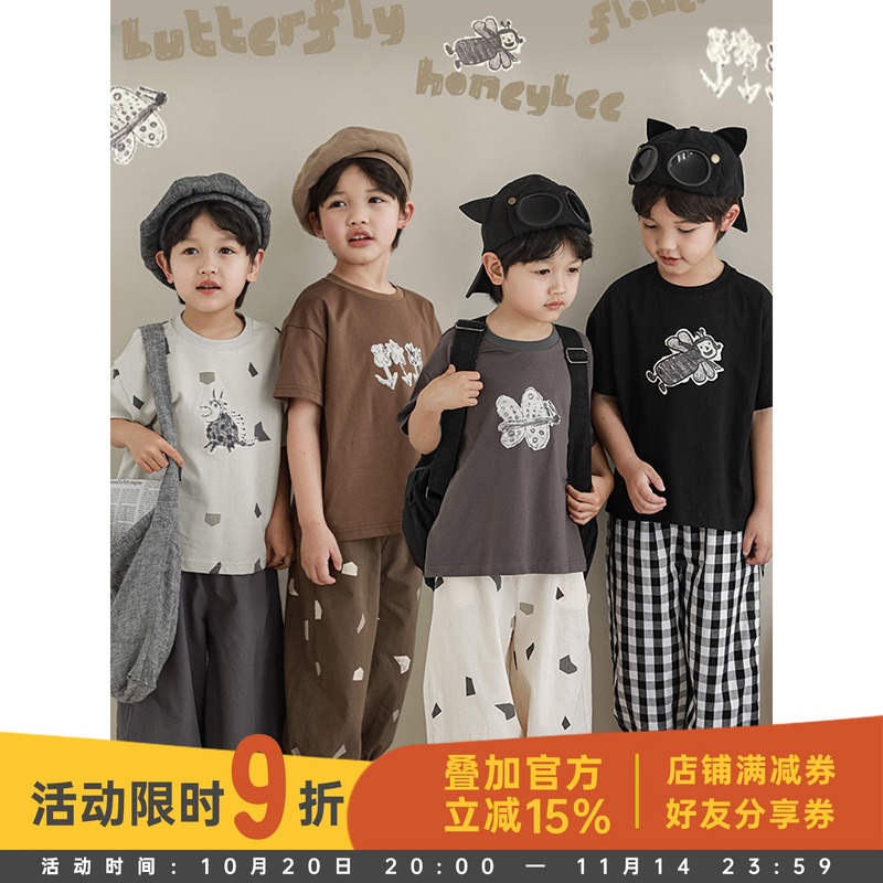 幼悠男童童趣可爱T恤长裤