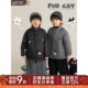 幼悠男童三明治构架棉服冬季 童趣可爱猫咪绣标防风保暖休闲外套潮