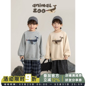 圆领卡通卫衣纯棉宽松保暖儿童潮酷上衣 长袖 幼悠男童2025冬季 新款
