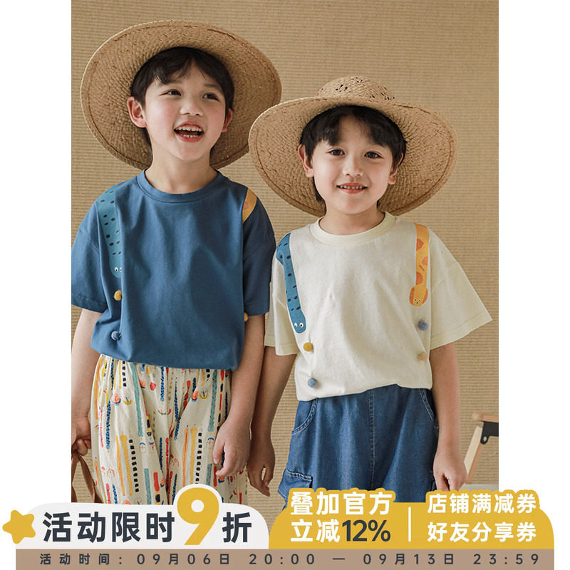 贪吃蛇图案的水浆印花T恤图片