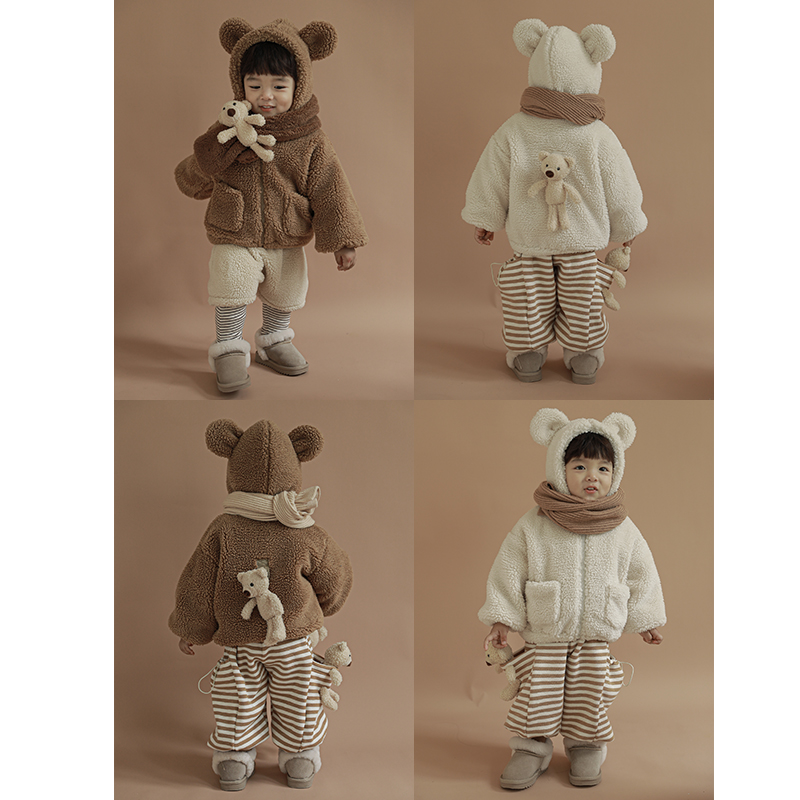 幼悠连帽保暖加厚毛绒冬款外套