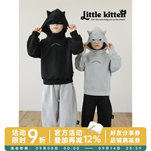 幼悠男童2025秋季新款小怪兽连帽卫衣厚实保暖束脚裤儿童运动套装