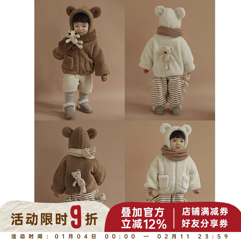 幼悠男童加绒外套潮洋气儿童连帽保暖上衣加厚宝宝毛绒外衣秋冬款,童装/婴儿装/亲子装,普通外套,淘宝优惠券,粉丝福利购,淘宝优惠卷