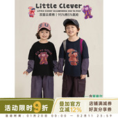 直筒裤 幼悠 子 儿童格子休闲裤 撞色格纹假两件T恤工装 男童春季 套装