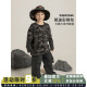 阔腿裤 幼悠 儿童洋气可爱假两件罗纹领T恤九分半工装 套装 男童春季