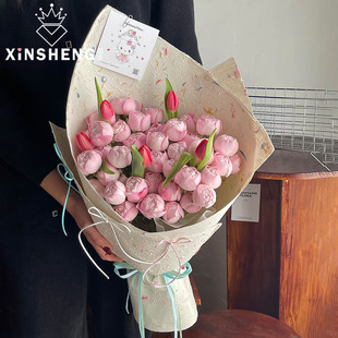 芯苼 资材 高质感毛线纸花店鲜花花束手工diy肌理感包花纸花艺包装