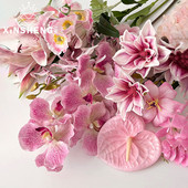 芯苼 新年粉色仿真花卉系列花店鲜花束包装 diy搭配假花干花年宵花