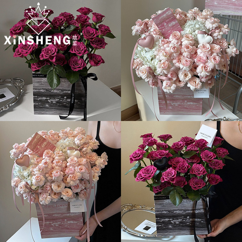 臻选性价比 芯苼 原创浪漫威尼斯·方盒 高级感鲜花花束DIY插花盒,鲜花速递/花卉仿真/绿植园艺,花艺包装盒,淘宝优惠券,粉丝福利购,淘宝优惠卷