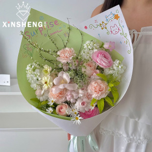 上春山·手绘纸小清新花店鲜花束diy包花纸资材 芯苼 春夏新品
