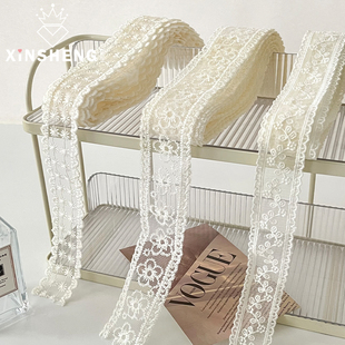 芯苼 蝴蝶结花艺手工用diy材料 蕾丝刺绣镂空丝带鲜花花束礼品包装