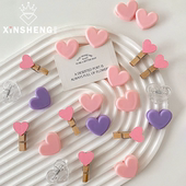 芯苼 奶油风爱心夹鲜花束氛围感花店搭配材料手工diy花艺礼物资材