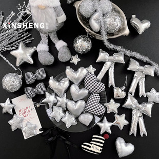 饰挂件diy花艺包装 银色系列圣诞树装 芯苼 配件礼物 圣诞节新品