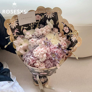 芯苼 原创花屿诗·包装纸鲜花束diy高颜值烫金花艺包花纸花店资材
