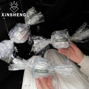 材料节日礼物花艺资材 平安果精致包装 芯苼 圣诞节银色糖果手拎包