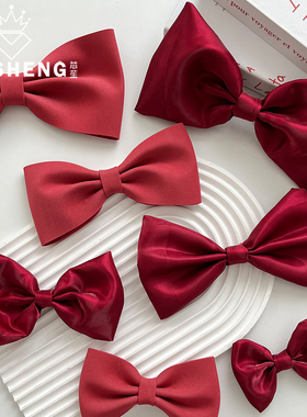 芯苼 新年红色蝴蝶结系列 高品质鲜花束浪漫包装搭配材料花艺资材