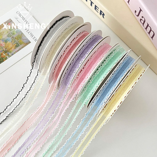 芯苼芽边透纱丝带梦幻多彩！