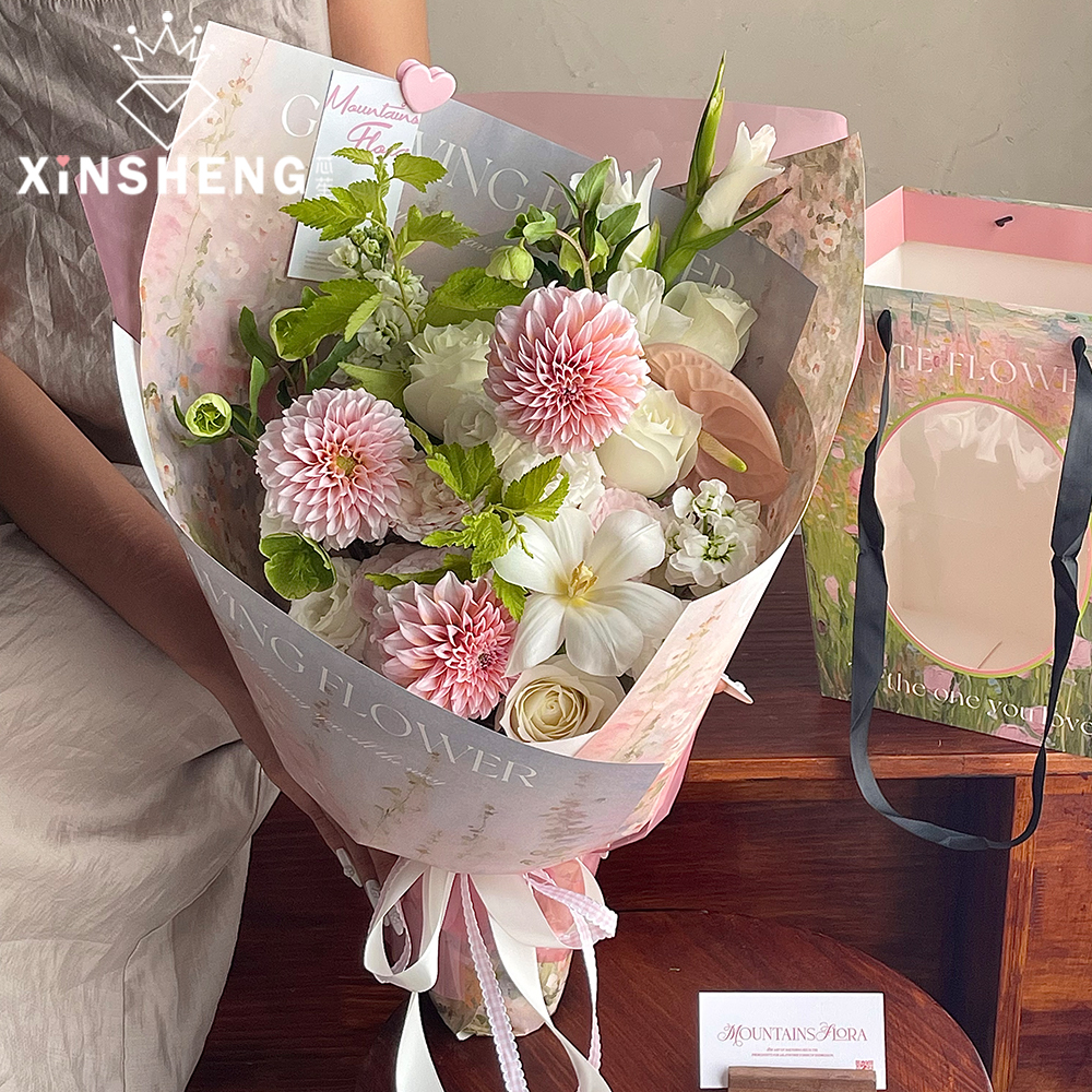 芯苼 原创馥郁油画系列包装纸 花店鲜花束森系包花纸百搭花艺资材