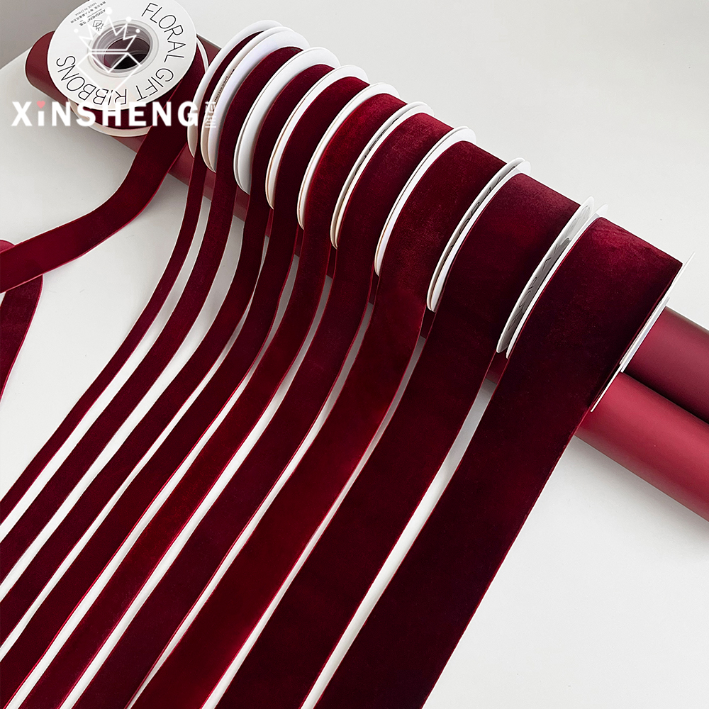芯苼红色植绒丝带系列高质感