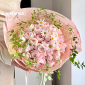 花店鲜花束高质感包花纸花艺资材 手工麻丝纸 2.14情人节 芯苼