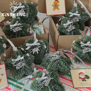 圣诞藤圈车挂节日礼物diy精美小挂件花艺资材 芯苼 圣诞节新品