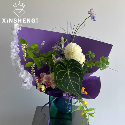芯苼荷花边波浪花艺绸带
