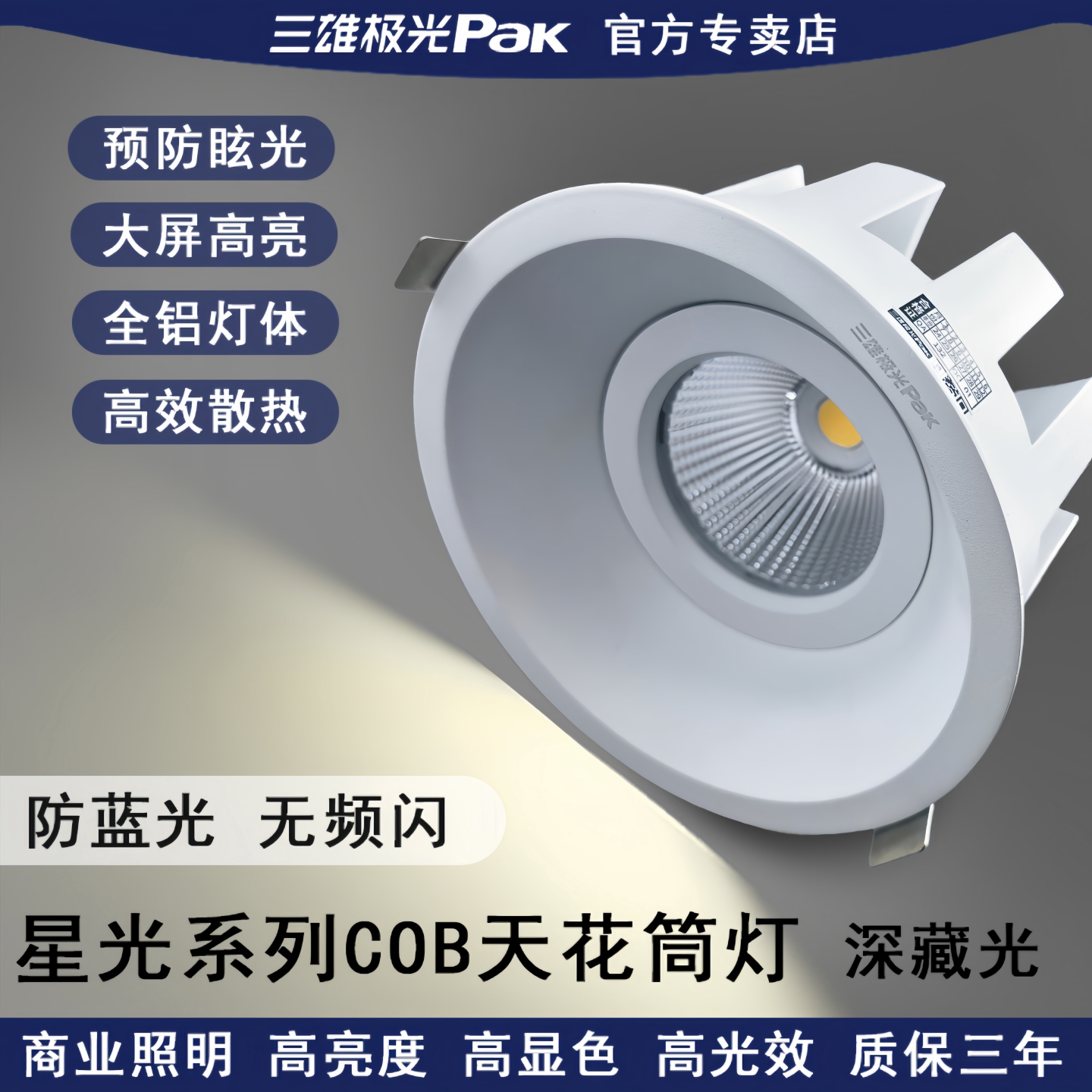 三雄极光星光led筒灯cob大功率图片