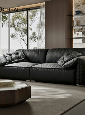 政府补贴 广巢baxter大象耳朵真皮沙发意式极简客厅直排头层牛皮B