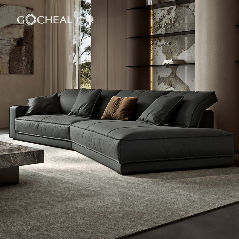 广巢意式极简真皮沙发布达佩斯