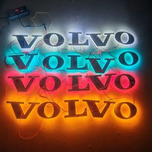 厂家直销沃尔沃发光中网灯VOLVO发光车标LED中网灯装饰logo标志