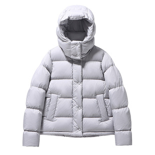 5格系列冬季90白鸭绒羽绒服蓬松保暖可拆卸连帽外套短款女冬新款