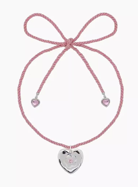 jennie同款粉色爱心项链sandylian心形锁骨choker毛衣链叠戴推荐