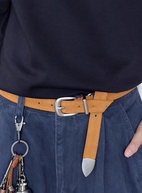 our25新款磨砂反绒真皮腰带cleanfit复古中性简约男女牛皮皮带